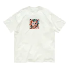 猫雑貨屋　ねこまろの猫のカラフルロリポップ オーガニックコットンTシャツ