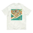 maeken work shopipのマイアミイラスト オーガニックコットンTシャツ