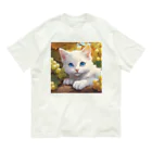 yoiyononakaの葡萄畑の番猫02 オーガニックコットンTシャツ