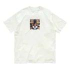 kindonesiaのドット絵のメインクーン オーガニックコットンTシャツ