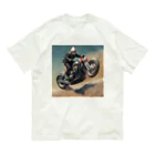 Yamapの仮面のバイク乗り オーガニックコットンTシャツ