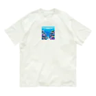 ひろ|沖縄大好きな人のドット絵沖縄の海 オーガニックコットンTシャツ