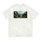 旨味教授といちごもちぷりんの未来都市 渓谷 Organic Cotton T-Shirt