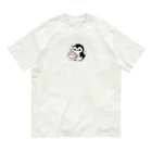 ちょいダサアイテムショップのペンギンバリスタのラテアート オーガニックコットンTシャツ