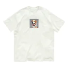 hamusutaroのリボン犬 オーガニックコットンTシャツ