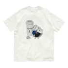 monomawaruのコンビニのコーヒーとルリビタキ Organic Cotton T-Shirt