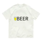 BEERのビール_ロゴ(透過) オーガニックコットンTシャツ