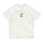 Flower Twinkleの黄色花と蝶 Organic Cotton T-Shirt