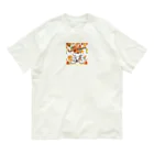 sasaki1202の色鮮やかな水彩画の紅葉とロードバイク オーガニックコットンTシャツ