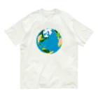 コチ(ボストンテリア)の地球(ドット絵) オーガニックコットンTシャツ