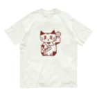 Lin Designのしかくい招き猫 オーガニックコットンTシャツ