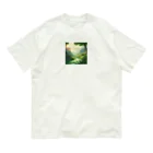 G7のショップの 幻想の森 グリーンウンダー アートプリント Organic Cotton T-Shirt