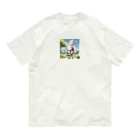 kawaiinekochanの可愛いウサギ オーガニックコットンTシャツ