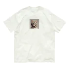 うねうねキャッチのエレガントなネコ Organic Cotton T-Shirt