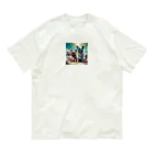 ChicCanvas Boutiqueのハワイアンで佇むフレンチブルドッグ達 Organic Cotton T-Shirt