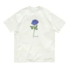 水色プリントの夢叶う青い薔薇 Organic Cotton T-Shirt