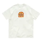 ひとやすみ　らいふのハンバーガーねこ オーガニックコットンTシャツ