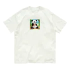 動物大好き＠たつまるの腹巻パンダ オーガニックコットンTシャツ