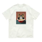 suzuki_illustのにゃーめん。 オーガニックコットンTシャツ