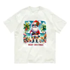 TACHYONJAPANのMerry Christmasシリーズ　サンタのサマークリスマス」 オーガニックコットンTシャツ