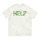 junichi-goodsのバルーン文字「HELP」（緑色系） オーガニックコットンTシャツ