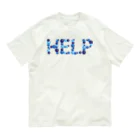 junichi-goodsのバルーン文字「HELP」（青色系） オーガニックコットンTシャツ