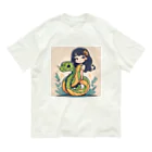 the blue seasonの仲良しの春風：少女と蛇の物語 Organic Cotton T-Shirt