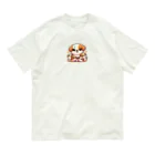 mitsu5872のわんぱく子犬とやさしいママ オーガニックコットンTシャツ