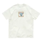 junji8000のかわいいタツノオトシゴ４ オーガニックコットンTシャツ