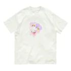 猫が好きすぎる絵描き　キジシマ ミキのエキゾチックショートヘアちゃんとビオラ Organic Cotton T-Shirt