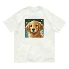 Paonのズーのダイナミック・ゴールデンレトリバーくん５ オーガニックコットンTシャツ