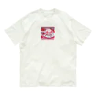 uchakyumaのいちごケーキにネコ オーガニックコットンTシャツ