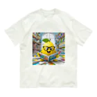 Colorful Canvasの漫画を読んでる果物レモン オーガニックコットンTシャツ