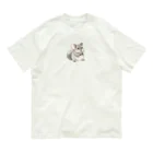 げっ歯類☆LOVER'sのわくわくして餌を待つチンチラ オーガニックコットンTシャツ