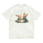 はなうさまほのうさぎとクローバー｡.:*･ﾟ Organic Cotton T-Shirt