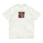 サイケデリックな世界のpsychedelicなヒョウ オーガニックコットンTシャツ