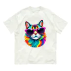 629_CAT_ARTのグラカラキャット2 オーガニックコットンTシャツ