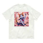 ParadigmStar　パラダイムスターの桜咲く華の学生猫 hana オーガニックコットンTシャツ