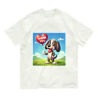 アニマルキャラクターショップのballoon dog オーガニックコットンTシャツ