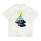 LONESOME TYPE ススの🌕月に吠える🐺（HOWL at the Moon） オーガニックコットンTシャツ