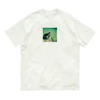 hinn-ketuの２、明日へ向かって泳ぐカメ オーガニックコットンTシャツ