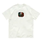 mitsu_tattooの鶏と蛇の喧嘩 オーガニックコットンTシャツ