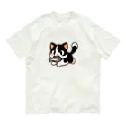 NyanClosetのお魚くわえて走る猫です。 オーガニックコットンTシャツ