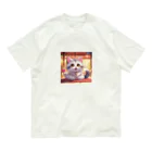 kuromasu_yuzuの夕焼けにゃんにゃん Organic Cotton T-Shirt