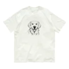 Matsue Hannaの笑顔のゴールデンレトリバー Organic Cotton T-Shirt