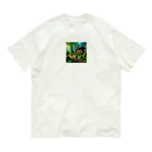 「動物ミリ屋」の新緑の癒し Organic Cotton T-Shirt