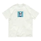 あたらしいぱんだやさんのオーバーオール子パンダ オーガニックコットンTシャツ