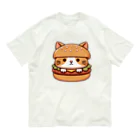 ゆるきゃら製作所の猫バーガー オーガニックコットンTシャツ