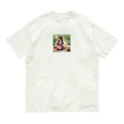 mari0909の可愛らしいシマリスのエプロン姿 オーガニックコットンTシャツ