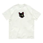 アニマルグッズストア　OPIの黒い毛並みの猫 オーガニックコットンTシャツ